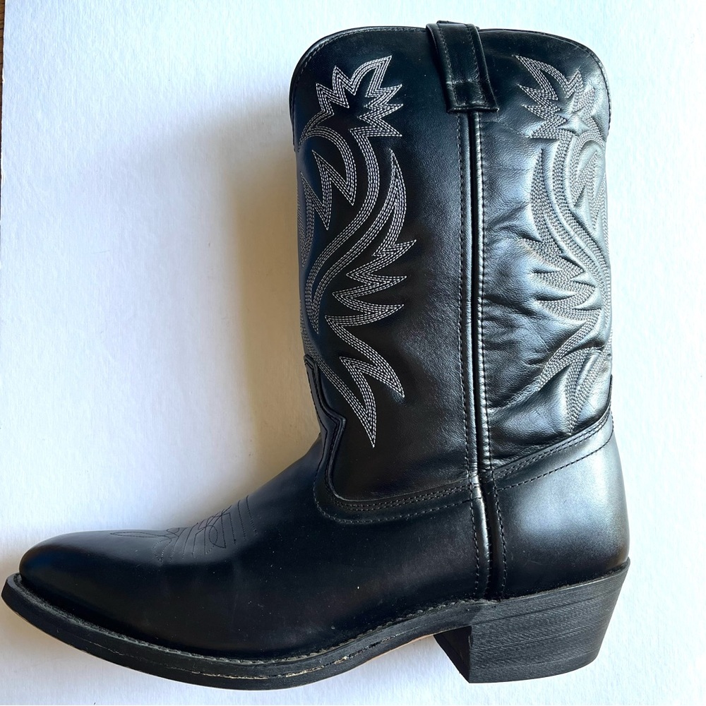 Laredo Classic Black Leather Embroidered 12" Men's Cowboy Boots size 11D Western - Picture 6 of 11